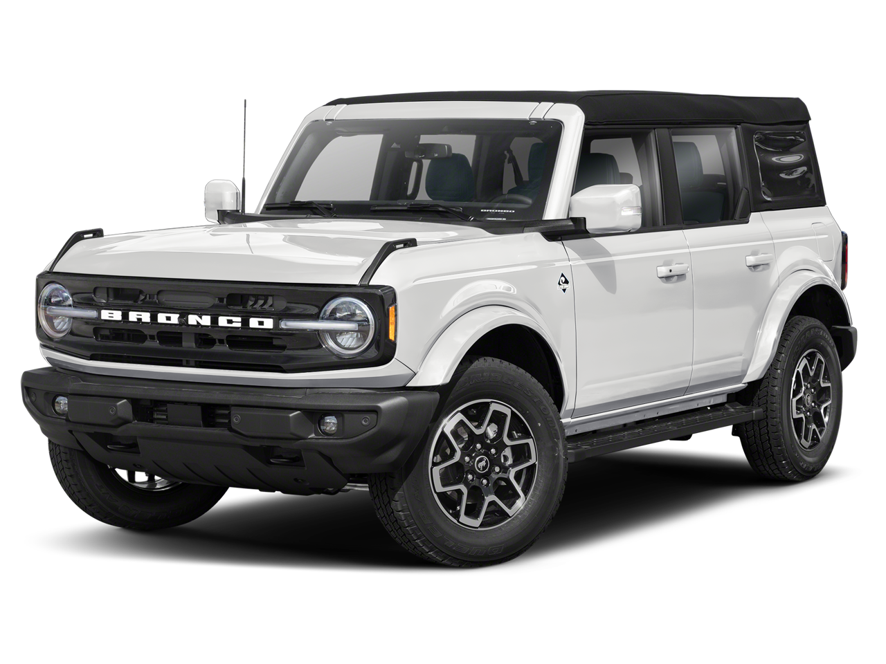 2024 Ford Bronco Outer Banks in Oxford White — front three-quarter view