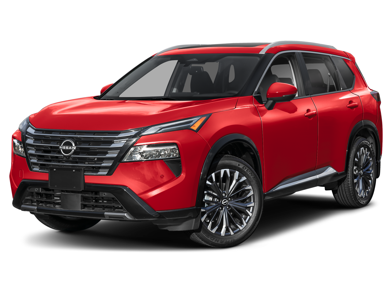 2024 Nissan Rogue Platinum in Scarlet Ember Tintcoat — front three-quarter view