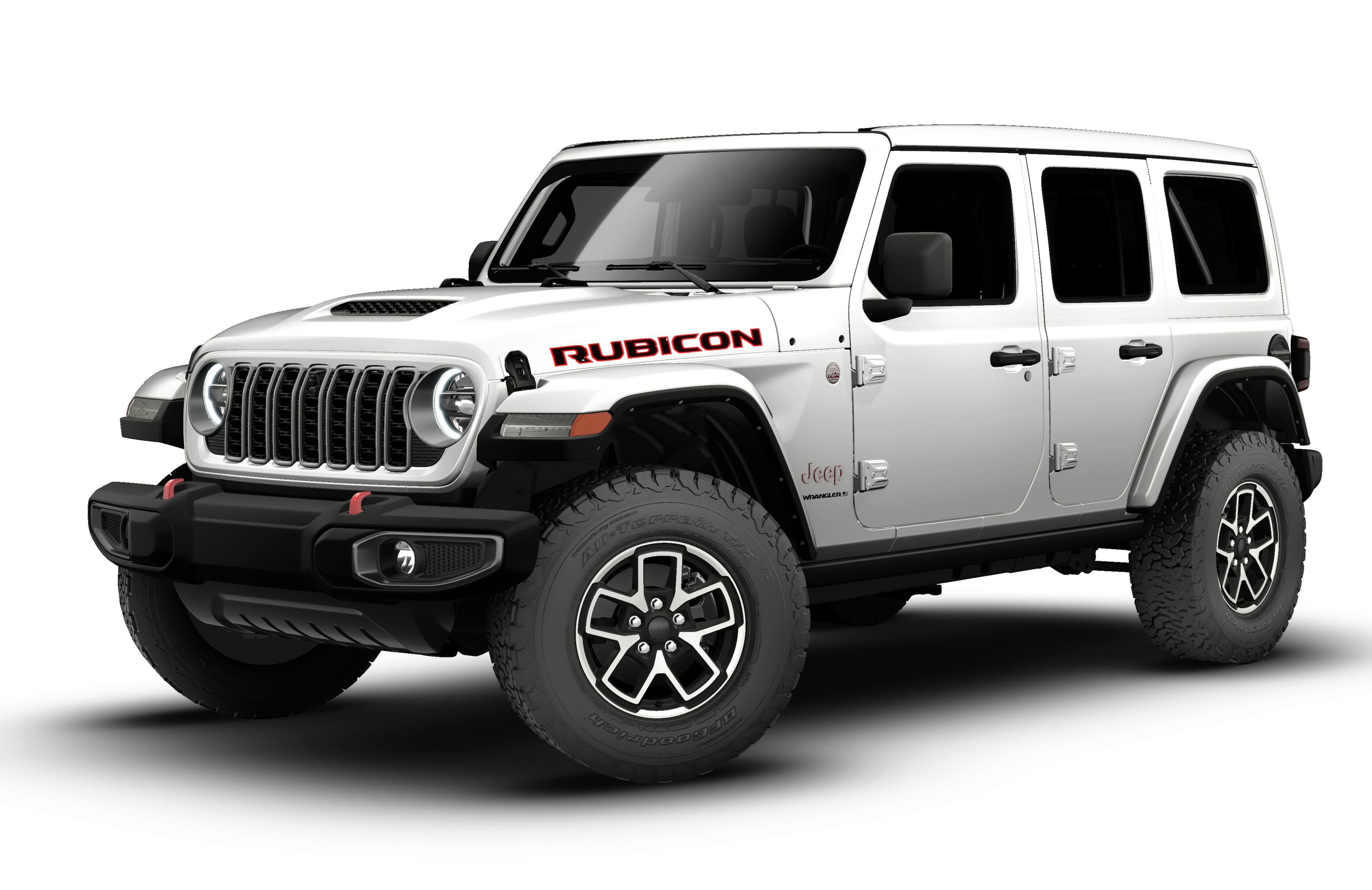 2026 Jeep Wrangler WRANGLER 4-DOOR RUBICON in Bright White Clear-Coat Exterior Paint — front three-quarter view