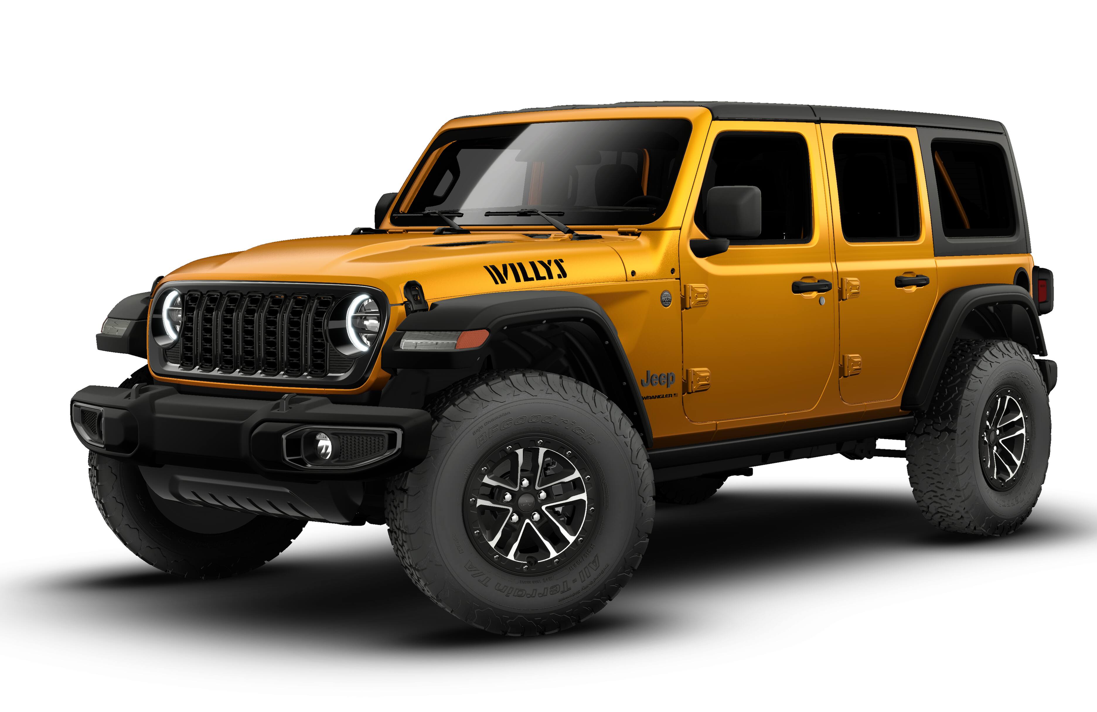 2026 Jeep Wrangler WRANGLER 4-DOOR WILLYS in Goldilocks Exterior Paint — front three-quarter view
