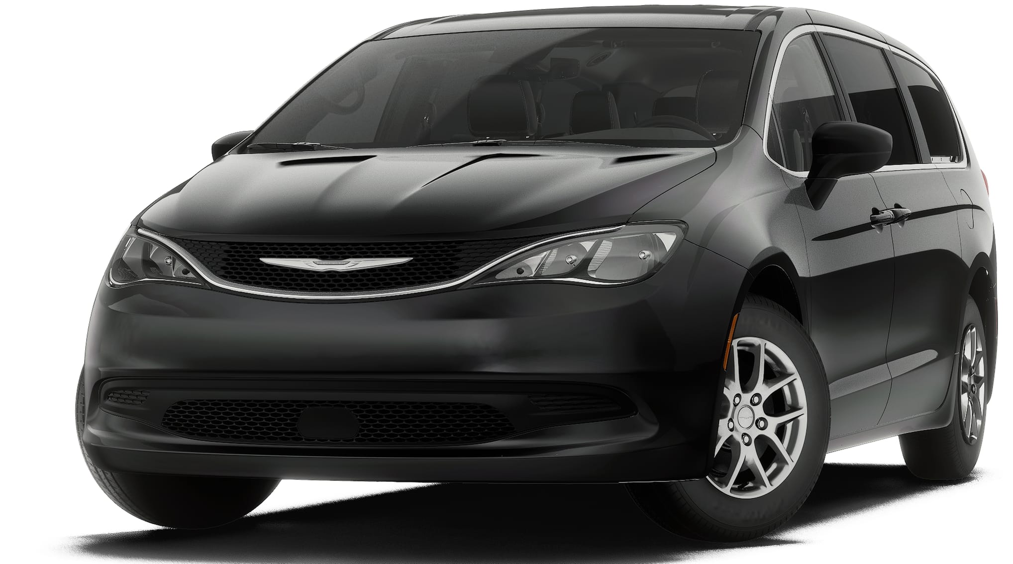 2027 Chrysler Pacifica PACIFICA LX in Diamond Black Crystal Pearl-Coat Exterior Paint — front three-quarter view