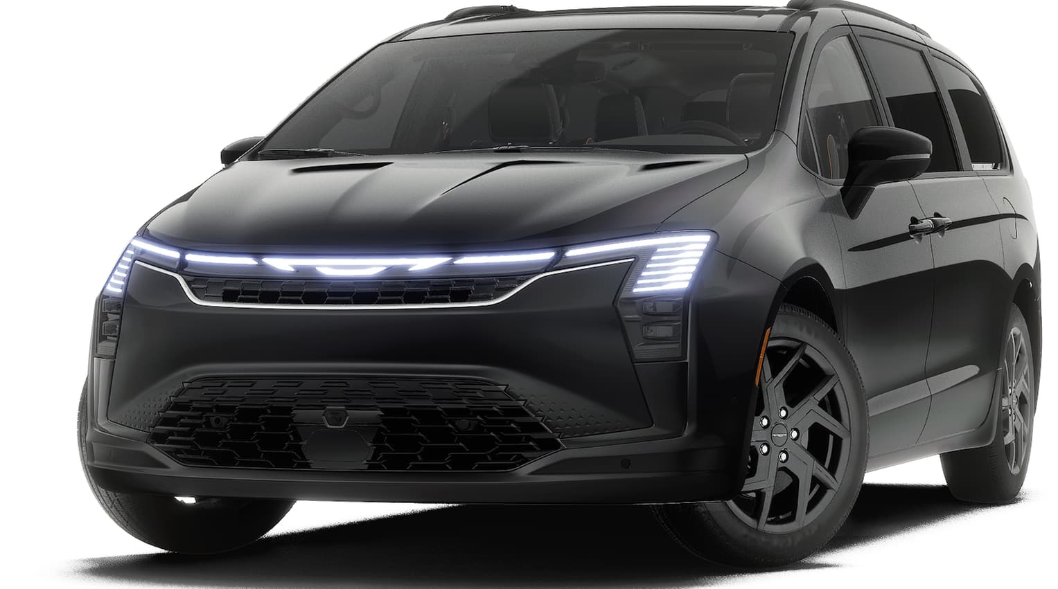 2027 Chrysler Pacifica PACIFICA LIMITED AWD in Diamond Black Crystal Pearl-Coat Exterior Paint — front three-quarter view