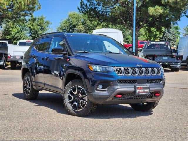 2026 Jeep Compass COMPASS TRAILHAWK 4X4 in Fathom Blue Pearl-Coat Exterior Paint — front three-quarter view