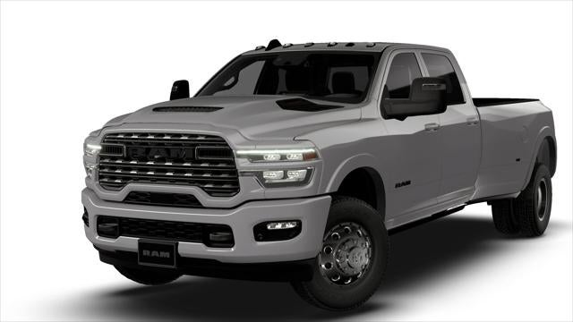 2026 RAM 3500 RAM 3500 LIMITED CREW CAB 4X4 8' BOX in Ceramic Gray Clear-Coat Exterior Paint — front three-quarter view