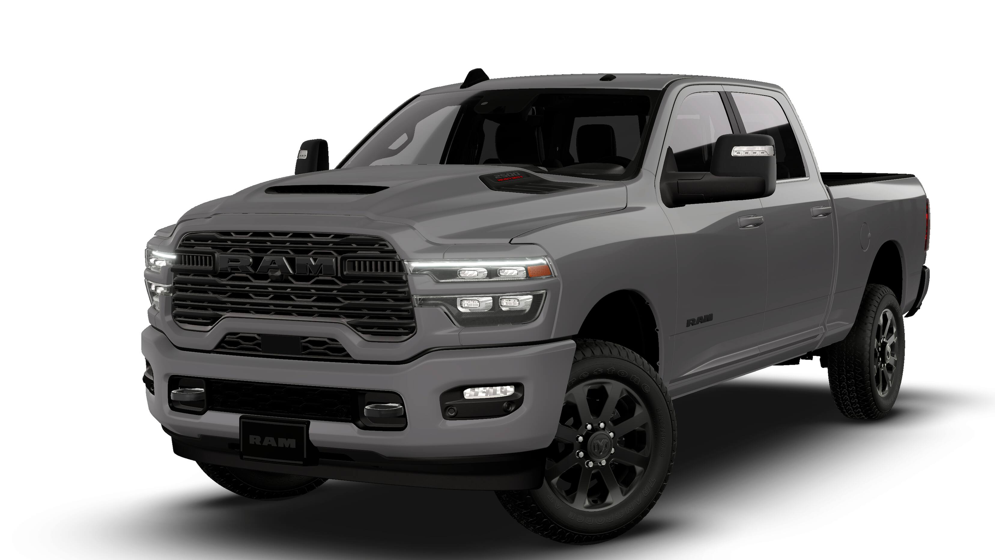 2026 RAM 2500 RAM 2500 LARAMIE CREW CAB 4X4 6'4' BOX in Ceramic Gray Clear-Coat Exterior Paint — front three-quarter view