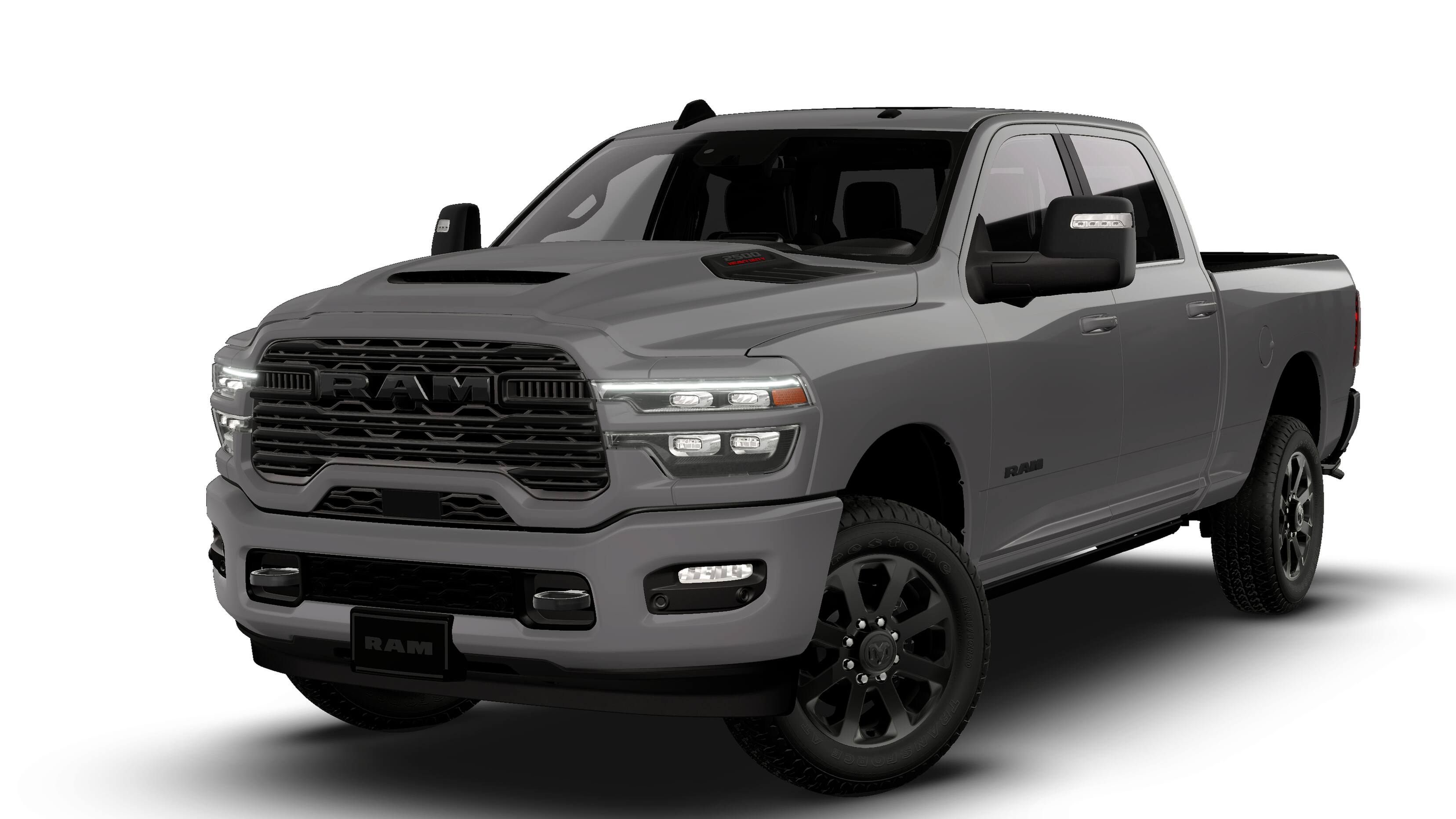 2026 RAM 2500 RAM 2500 LARAMIE CREW CAB 4X4 6'4' BOX in Ceramic Gray Clear-Coat Exterior Paint — front three-quarter view