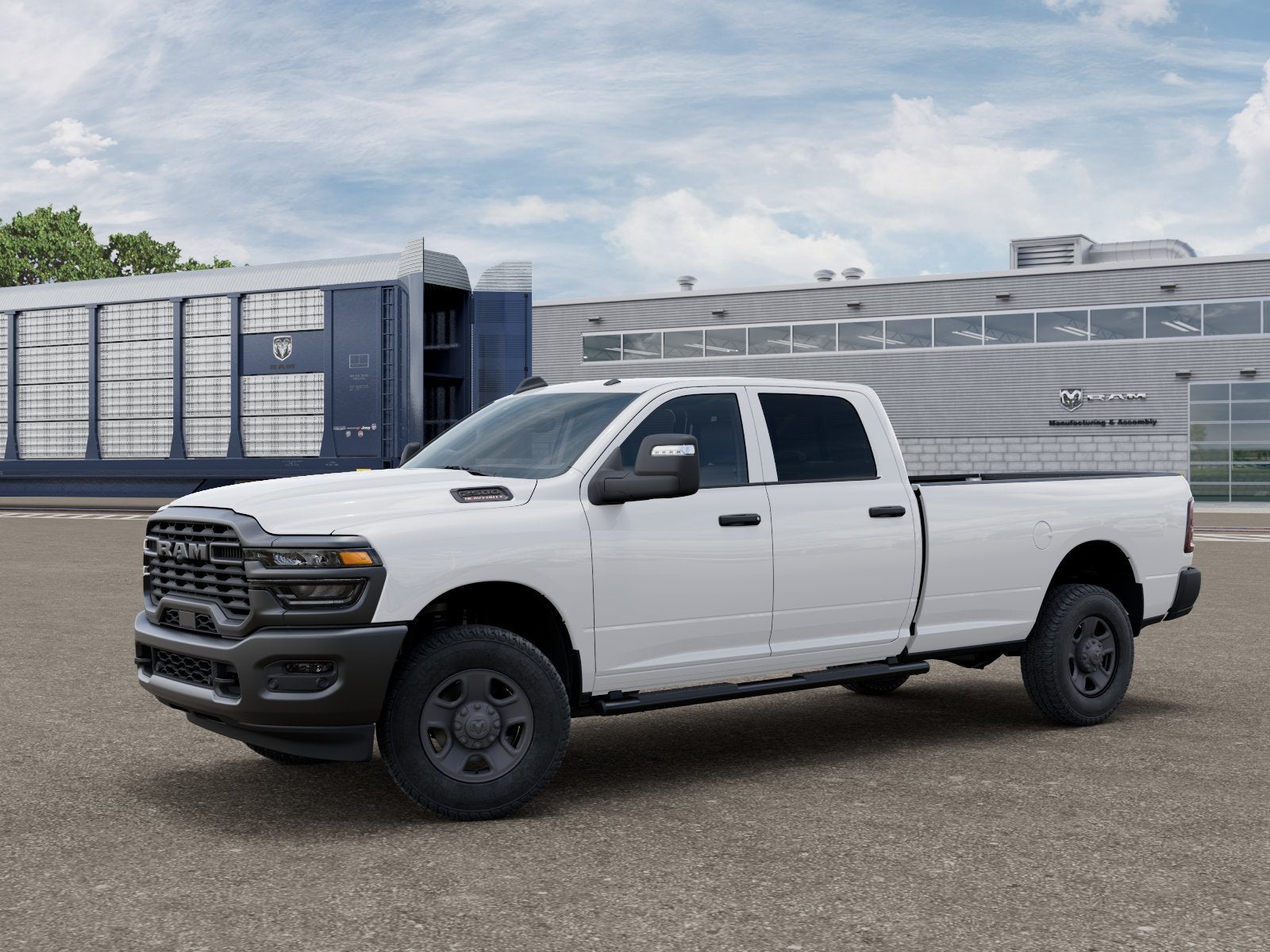 2026 RAM 2500 RAM 2500 TRADESMAN CREW CAB 4X4 8' BOX in Bright White Clear-Coat Exterior Paint — front three-quarter view