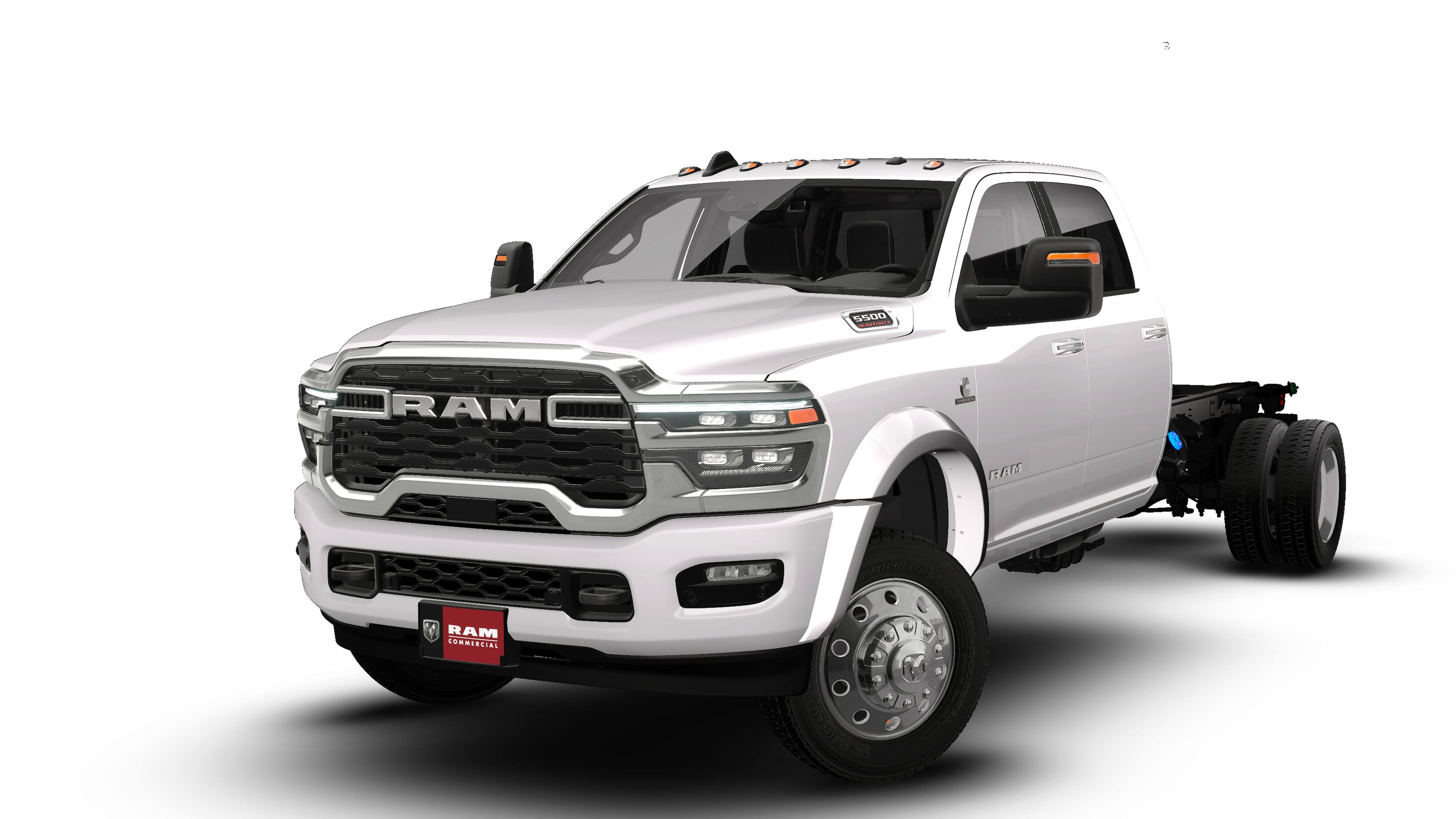 2026 RAM 5500 Chassis Cab RAM 5500 BIG HORN CHASSIS CREW CAB 4X4 84' CA in Bright White Clear-Coat Exterior Paint — front three-quarter view