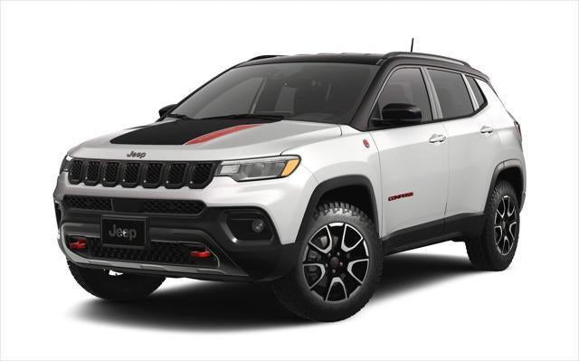 2026 Jeep Compass COMPASS TRAILHAWK 4X4 in Bright White Clear-Coat Exterior Paint — front three-quarter view