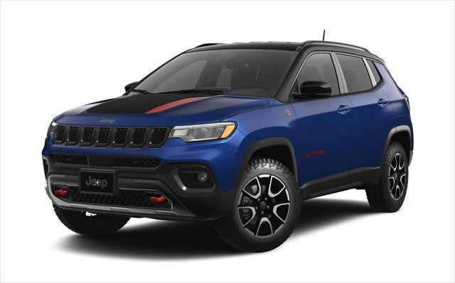 2026 Jeep Compass COMPASS TRAILHAWK 4X4 in Fathom Blue Pearl-Coat Exterior Paint — front three-quarter view