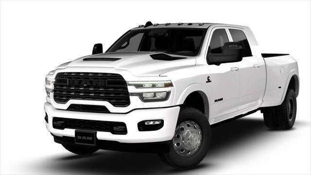 2026 RAM 3500 RAM 3500 LIMITED MEGA CAB 4X4 6'4' BOX in Bright White Clear-Coat Exterior Paint — front three-quarter view