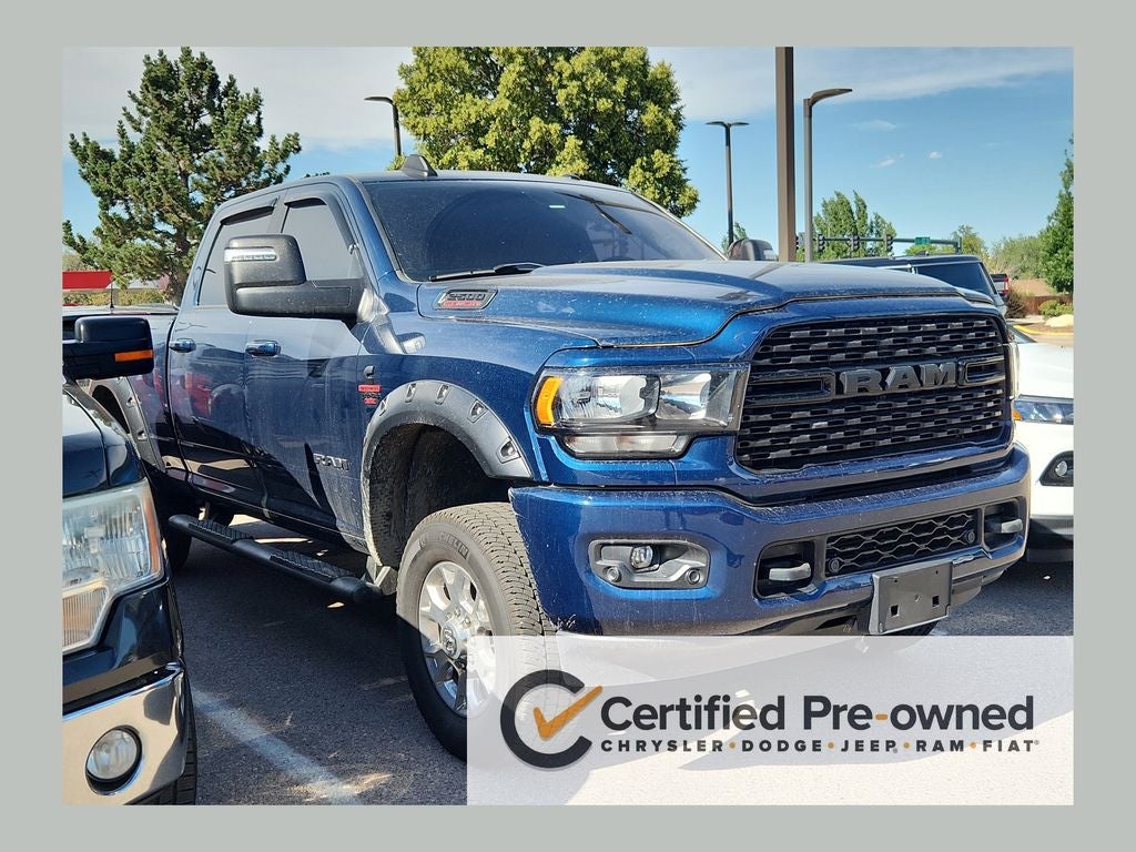 2023 RAM 2500 Big Horn Crew Cab 4x4 6'4' Box in Patriot Blue Pearlcoat — front three-quarter view